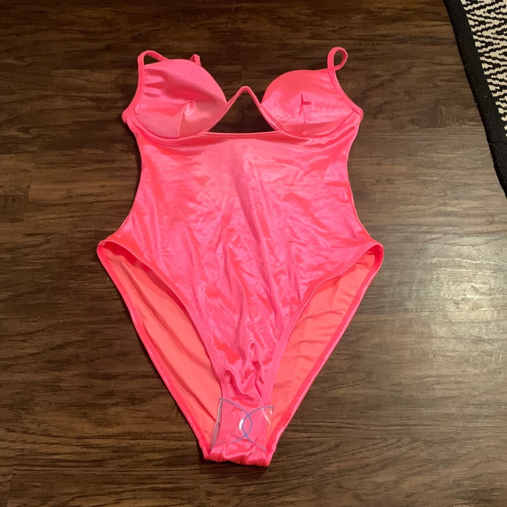 Womens neon pink swim suit new